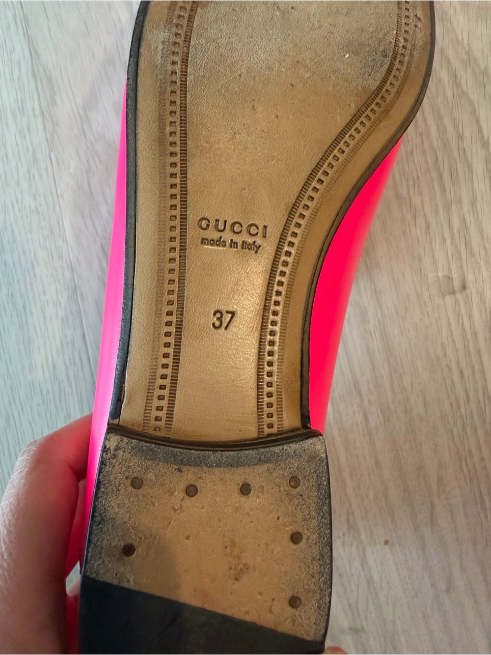 Gucci Hot Pink Leather Horsebit Loafers - Picture 5 of 5